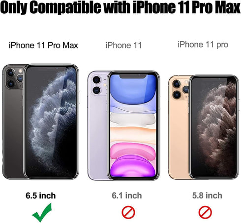 NGB Supremacy Compatible with iPhone 11 Pro Max Case (6.5 inch) with Tempered Glass Screen Protector/Wrist Strap, Liquid Floating Glitter Girls Women Kids Cute Case (Astronaut Rose Gold)