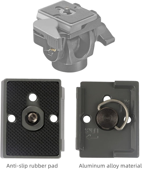 Quick Release Plate, Tripod Quick Release Plate Fit for Manfrotto 200pl-14 Rc2 Camera Tripod Head (Pack of 2) Black