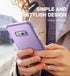 SURITCH 360 Protective Case for Samsung Galaxy S10e, Matte Purple, Rugged Hybrid Bumper, Built-in Screen Protector,