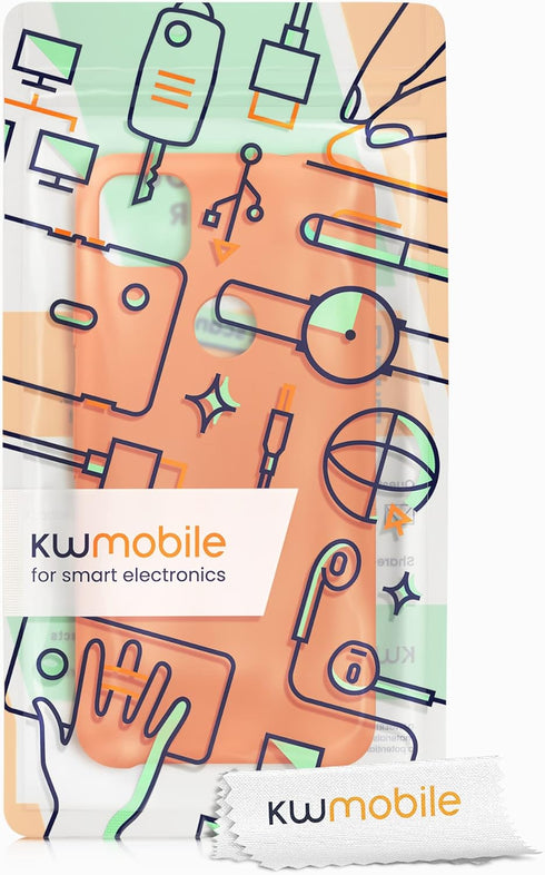 kwmobile Case Compatible with Google Pixel 4a, TPU Silicone Phone Cover with Soft Finish - Fruity Orange