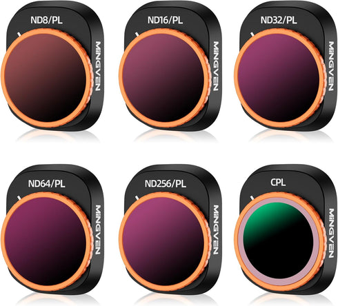 Mini 4 Pro ND/PL Filters Set, 6 Pack - Compatible with DJI Mini 4 Pro Drone (CPL, ND8/PL, ND16/PL, ND32/PL, ND64/PL,