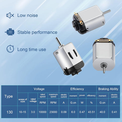 200 Pack 1.5-3v 23000rpm Coume Dc Motor Mini Hobby Electric Motor High Speed Torque for DIY Remote Control Toy Car