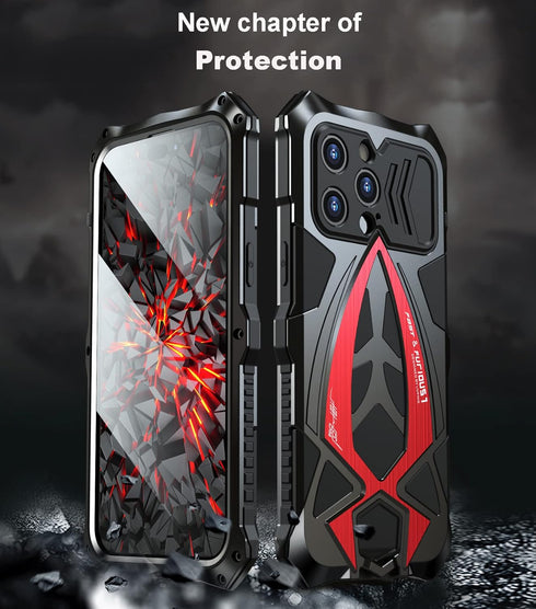 iPhone 14 Pro Max Case Metal Aluminium Bumper Cover with Built-in Soft Rubber Shock Proof Military Grade