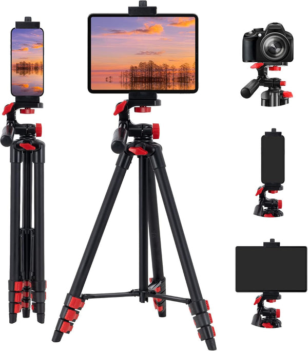 teefeet Tablet Tripod 53 inch Aluminum Tablet & Phone Tripod for iPad Pro/iPhone,
