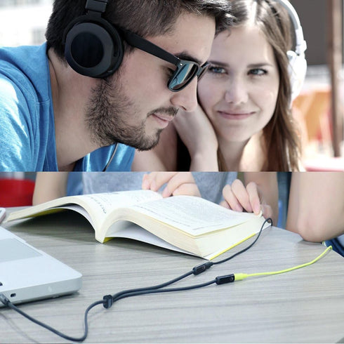 MillSO Headset Splitter for 2 TRRS Headphones or Mics - 3.5mm Jack Adapter Male to 2 Dual Female