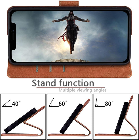 SUANPOT Leather Wallet Case for iPhone 11 6.1 inch (Non 11 Pro 5.8"), RFID Blocking Credit Card Holder, Flip Book Phone