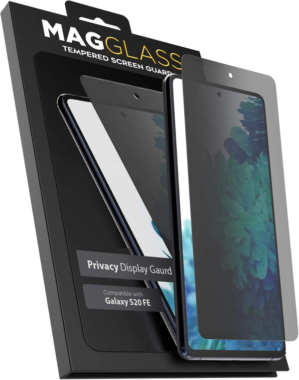 magglass Privacy Screen Protector for Samsung S20 FE, Tempered Glass Anti Spy Display Guard, Case Compatible