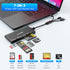 MTAKYA 7-in-3 USB3.0 5Gbps Multi Memory Card Reader, USB C Lighting Multi Card Reader for SD TF CF XD MS,SD Card Reader