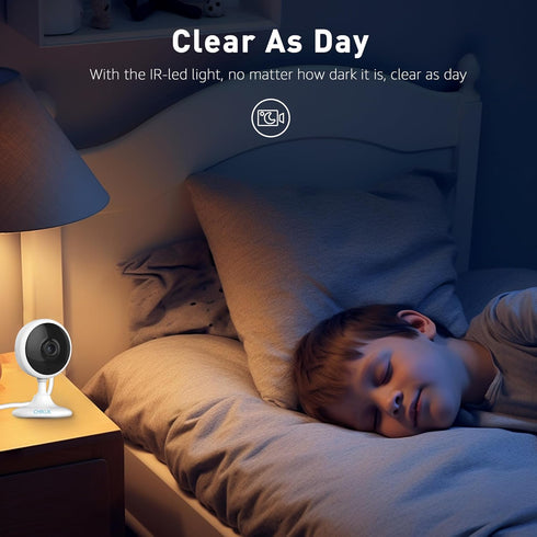 Indoor Security Cameras, 2pcs WiFi Home Camera with Night Vision, Smart Motion Detection, 2-Way Talk, Cloud & SD Storage