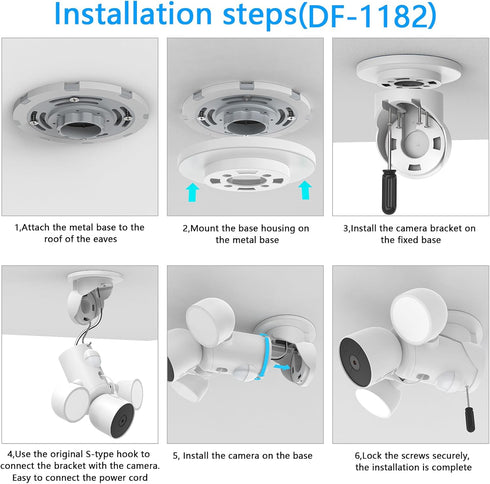 XLTTYWL Nest Flood Light Camera Outdoor Eave Mount Bracket, ABS Protective Case for Google Nest Cam with Floodlight