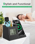 Pen Holder for Desk, Multi-Functional Organizer with Wireless Charger, Indoor Thermometer, Home Office Supplies