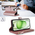 Jaorty iPhone 15 Plus Wallet Case for Women with Card Holder, Crossbody Case with Strap, Zipper Pocket, Rosegold