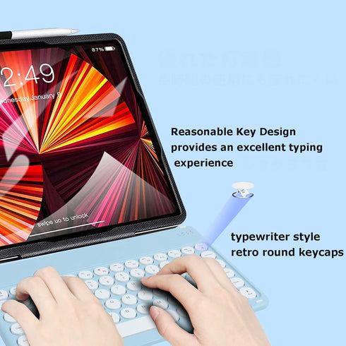 Wireless Bluetooth Keyboard and Mouse Combo, Portable Mini Slim Ergonomic Travel Set for iPhone iPad Mac