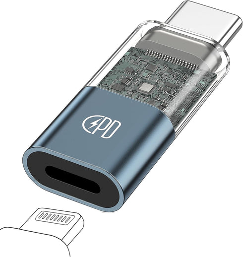 Male USB-C to Female Lightning Charger Adapter, 2-in-1 100W PD Charging + Data Sync for iPhone 15 Pro Max