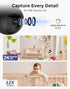 Hugolog 2K 3MP Indoor Pan/Tilt Security Camera, Auto-Focus, Ideal for Baby Monitor/Pet Camera/Home Security, Starlight