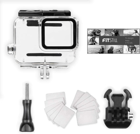 FitStill Waterproof Housing Case for Go Pro Hero 7 White & Silver, Protective Underwater Dive Case