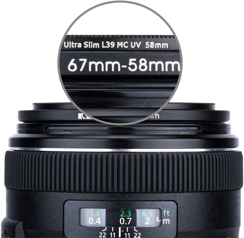 Kiwifotos 82mm-77mm Step-down Adapter Ring for Lenses, 82mm Lens to 77mm Filter and Hood