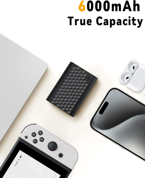 Wulcea 6000mAh 5V/2A Pack Portable Power Bank - USB Charger for Heated Clothing, Jackets, Vests, Scarves, Hats
