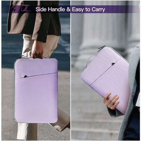 15.6 Inch Water-Resistant Laptop Sleeve Case with Handle for HP, Lenovo, Dell, ASUS, Acer Chromebook 15 - Purple