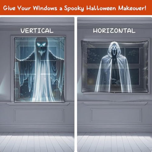 Generic 60" 106" (120Inch) x Halloween Holographic Rear Projection Screen, Anti Crease Indoor Projection Double Sided