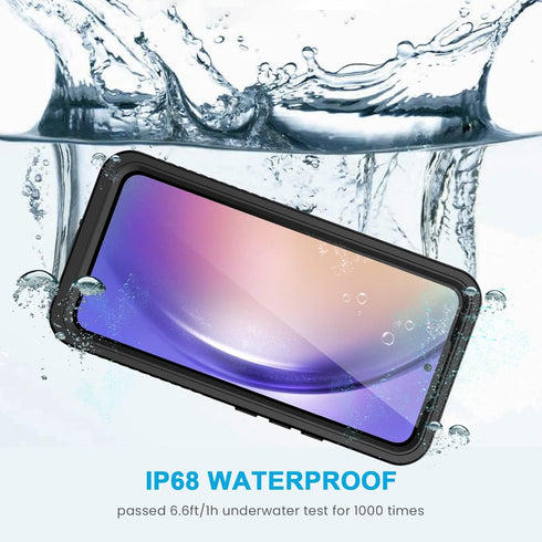 Lanhiem Samsung Galaxy A54 5G Case, IP68 Waterproof Dustproof, Rugged Full Body Shockproof Phone Cover, Black