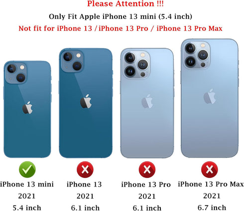 iPhone 13 Mini Case with Camera Lens Cover, HD Screen Protector, Military Grade Drop Protection, Kickstand (Navy)