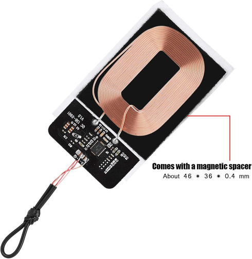 Qi Standard Wireless Charger Receiver Module, Ultra-Thin 5V 1A DIY Wireless Charging Receiver Circuit for Qi