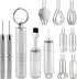 Mellisore 2 1 Reset in SIM Card Eject Tool with Cleaning Brush & Keyring, Eject Pin and Needle for Smartphone, Tablet