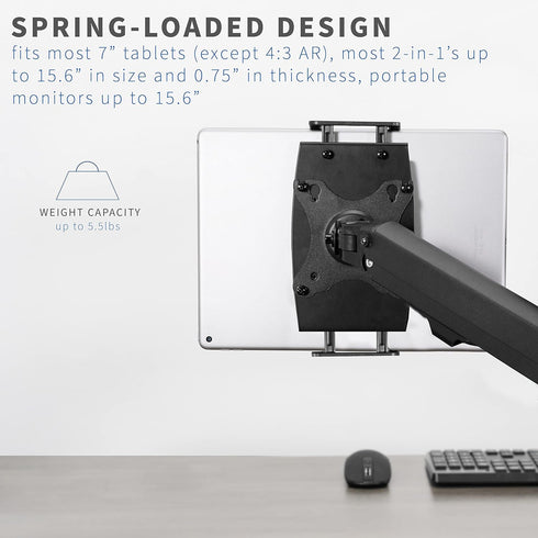 VIVO MOUNT-UVM02 Universal VESA Mount Adapter for Tablets, 2-in-1 Laptops, 15.6 inch Monitors, Max VESA 100x100, Black