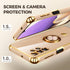 Samsung Galaxy A32 5G Case with 2 Pack Screen Protector, 360° Rotatable Ring Holder, Luxury Hearts Pattern - Pink