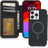 Case-Mate Wallet Folio for iPhone 15 Pro Max, Black, 12ft Drop Protection, Magnetic Flip Folio Cover with Cash and Card