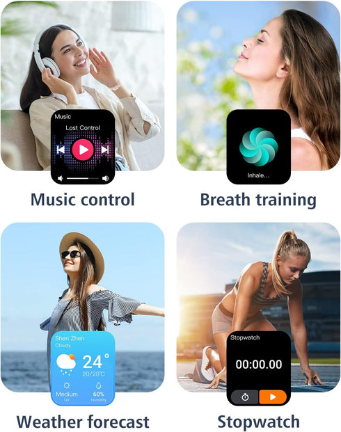 GRV Smart Watch for iOS and Android Phones (Answer/Make Calls), IP68 Waterproof Fitness Tracker Watch