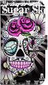 Purple Flower Sugar Skull Leather Flip Phone Case Wallet Cover with Card Slot Holder Kickstand for Google Pixel 6 Pro