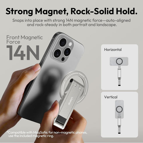 ULANZI MA60 16 15 14 13 13 Magnetic Phone Tripod Stand for iPhone - Aluminium Smartphone Mini Tripod Pocket Cell Phone
