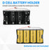 SDTC Tech 2-Pack D Cell Battery Holder, 4 Slot 6V D Size Battery Case Box with Wire Leads