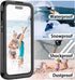 for iPhone 15 Pro Max Waterproof Case, Built-in Screen Protector, Shockproof, Snowproof, Dustproof, Full Body