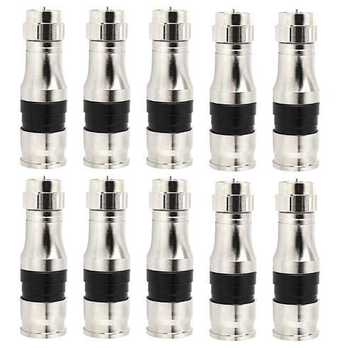RG11 Connectors 10 Pack, F Type Connectors, RG11 Coax Cable Compression Fitting with Weather Seal O Ring