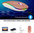 KLO (BT5.2+Type-C+USB2.4G) LED Rechargeable Bluetooth Mouse for MacBook/pc/iPad/Laptop/Notebook/Chromebook (Rose Gold)