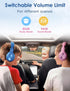 Kids Over-Ear Headphones with Cord, Microphone, 85/94dB Volume Limit, Wired Headphones for School, Toddler Headphones