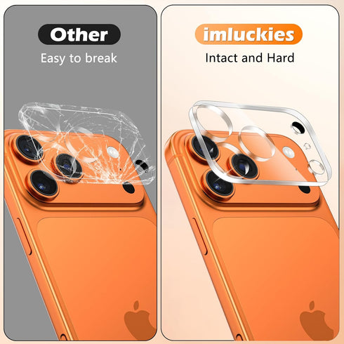 imluckies 3 Pack 17 6.3" 9H for iPhone Pro Camera Lens Protector, HD Clear Tempered Glass Camera Accessories, Hardness
