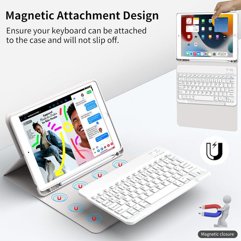 GKABXY 10.2 inch 2021/2020/2019, 9th/8th/7th Case with Keyboard for iPad iPad Generation Detachable Bluetooth Keyboard