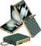 Miimall Leather Case with Metal Ring Holder for Galaxy Z Flip 5, Built-in Screen Protector, Ultra-Thin Cover (Deep