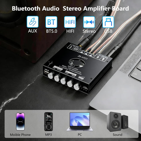 Sigllr 5.1 Board,540W 2.1 Bluetooth Audio Amplifier HiFi Channel Mini Subwoofer Power Amp Module with Treble & Bass