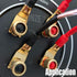 Tertullus 8 Pcs Pure Copper Speaker Spade Connectors, 45 Degree Gold Plated Screw Locking Adapter Fork Spade Plugs