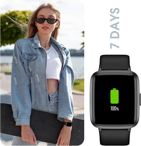 Kummel Smart Watch, Fitness Tracker with Blood Oxygen, Heart Rate & Sleep Monitor, Waterproof Watch for Men Women
