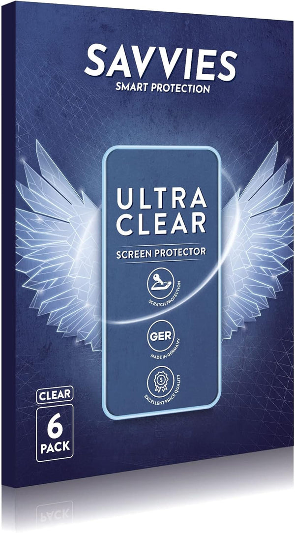 savvies 500 2018 6-Pack Screen Protector Compatible with Fiat Lounge Infotainment System Protection Film Clear