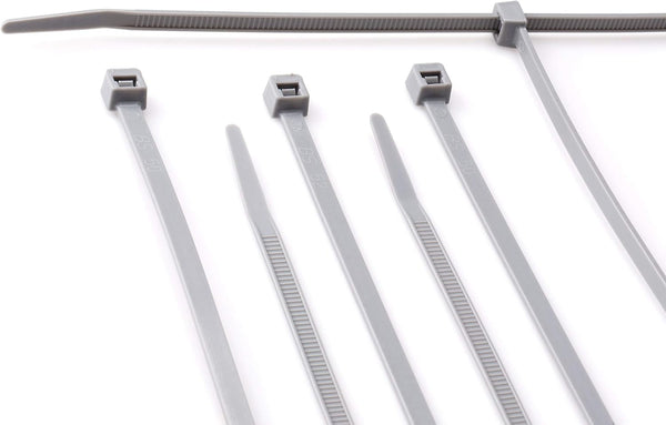 THE CIMPLE CO 7 inch Strong Grey Nylon Zip Ties, 100 Pack, Indoor and Outdoor Rated