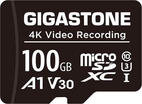 Gigastone 100GB Micro SD Card, A1 V30 4K Video Recording, Compatible with Security
