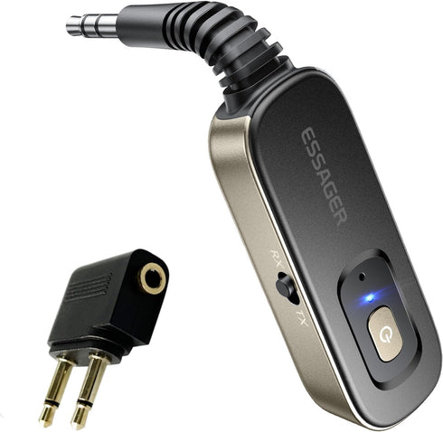 ESSAGER Bluetooth Receiver for Car, Noise Cancelling 3.5mm AUX Bluetooth Car Adapter, Wireless