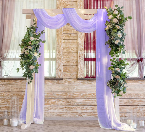 Lavender Wedding Arch Draping Fabric, 29" x 20FT Sheer Drapes for Ceremony, Arbor, Stairs Swag Decoration